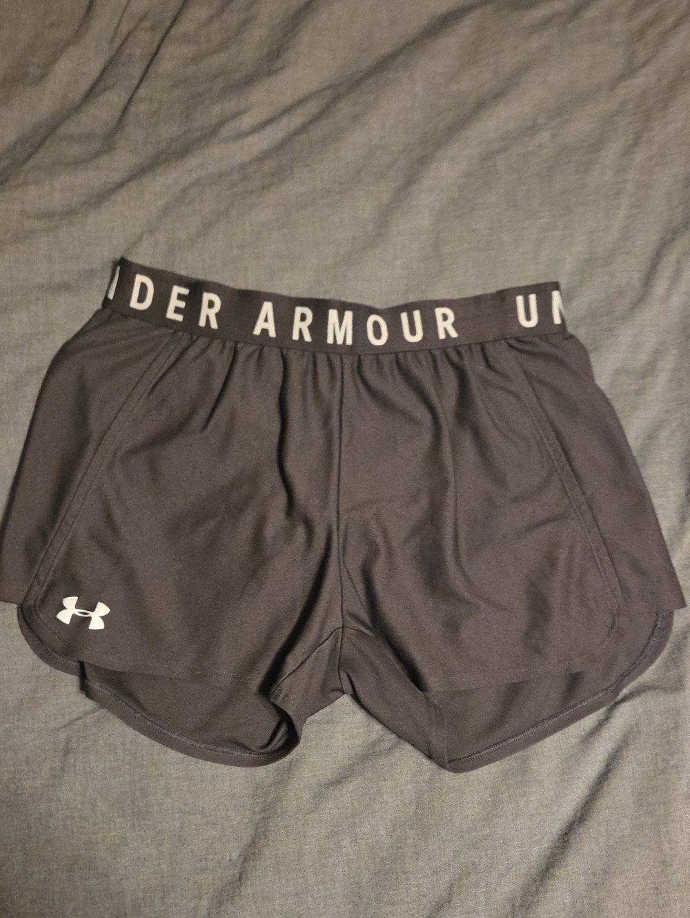 Under Armour Women's Black Athletic Shorts with Branded Waistband